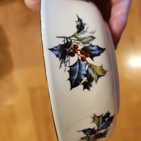 Lenox Winter Greetings Holiday Bowl with Holly Design - Picture 6 of 6